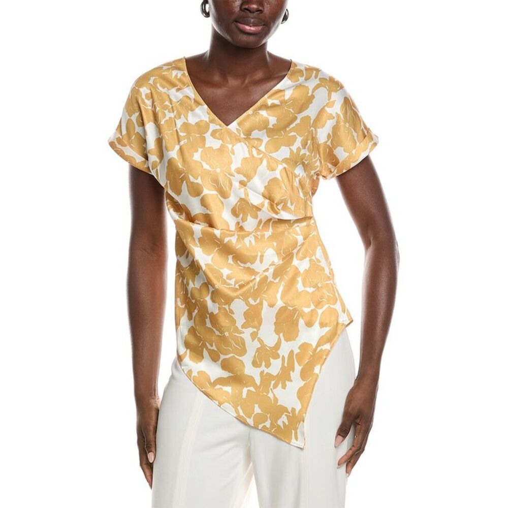 Gracia Womens Back Tie Top, Yellow